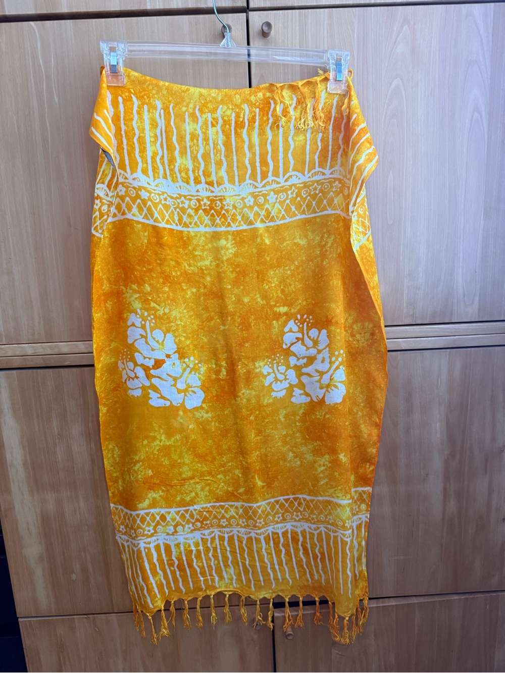 Yellow Floral Sarong Cover-Up for Women Swim